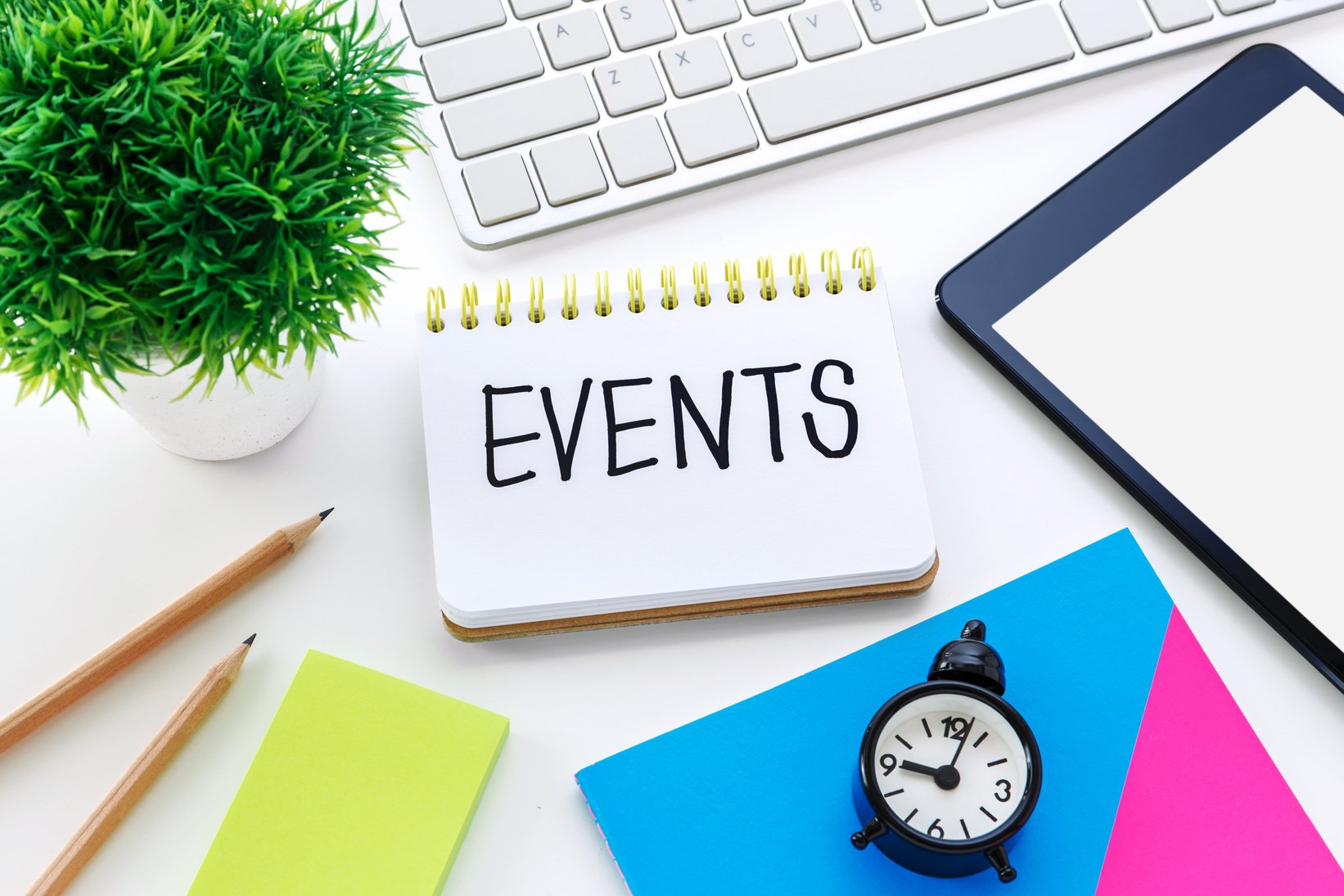 Event planning  on working desk